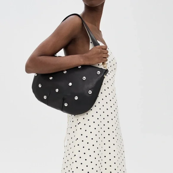 Clare V. Black Studded Shoulder Bag - Picture 3 of 9